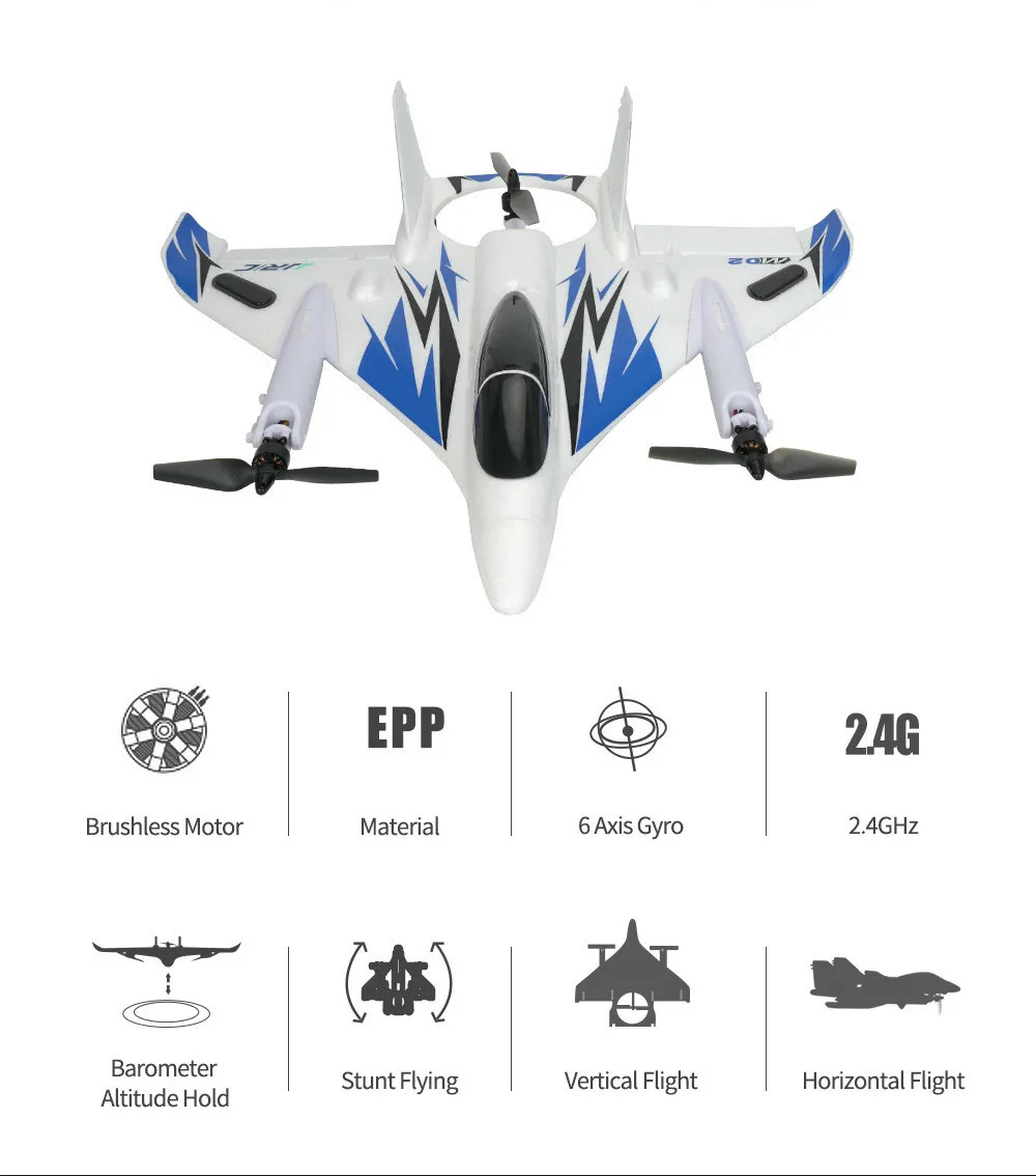 JJR / C M02 бесщеточный двигатель шестиосевой трюковый самолет с дистанционным