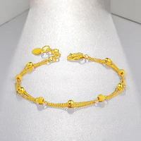 gold color bracelets bangles for women ball beads wrist chain simple fashion gold bracelet jewelry female girls bracelet
