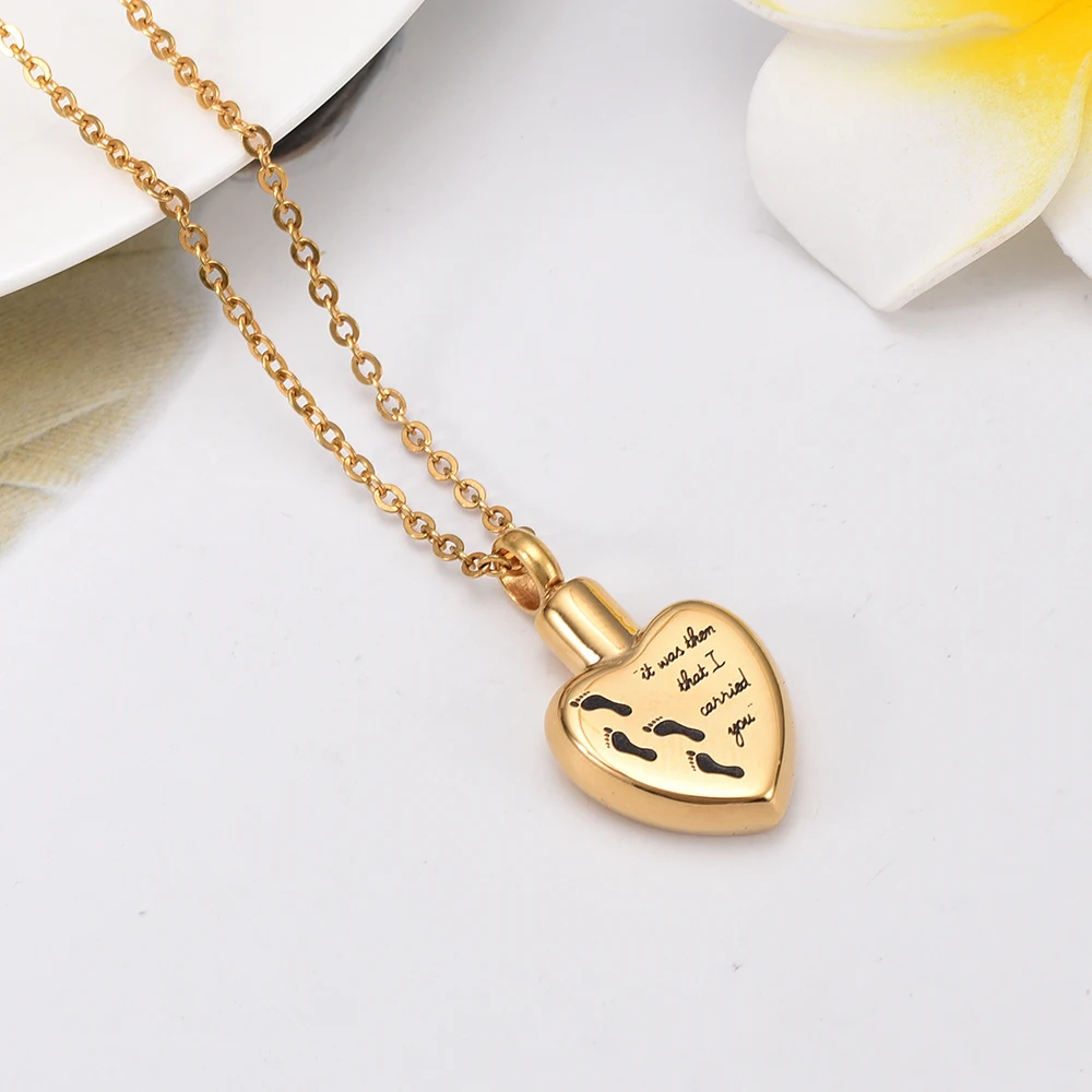 IJD8466 нержавеющая сталь кремации отпечаток сердца памятный кулон для праха