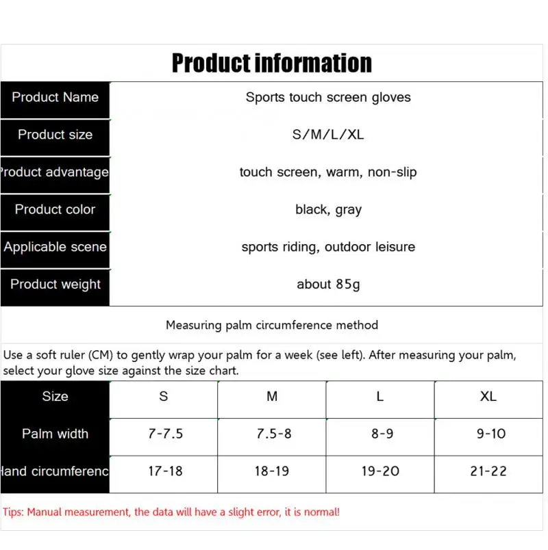 

Winter Outdoor Men And Women Sports Touch Screen Warm Water-proof Fabric Motorcycle Riding Gloves Touch Screen Full Finger