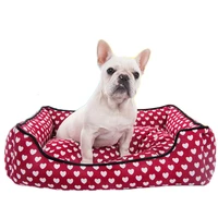 pet dog bed printing removable cottom warm dog house for puppy large dogs antiskid bottom cushion kennel dog baskets