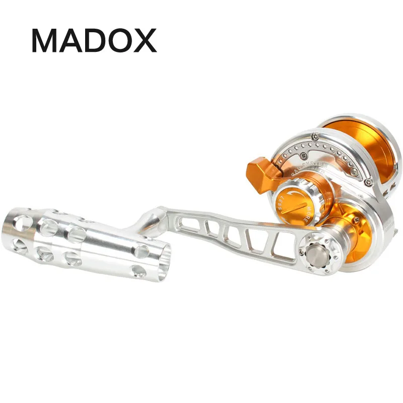 Madox yavaş jig silindirli Pe4/pe3/pe2 # - 400m Max sürükle 30kg 11BB tam Metal alaşım davul Alarm Offshore derin deniz balıkçılığı Trolling