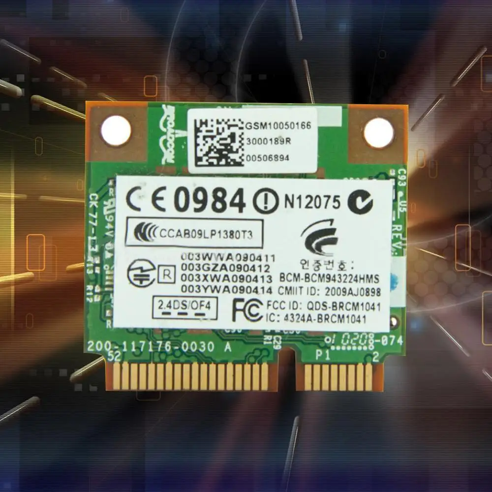 Новая WLAN половинная PCI-E карта HP Broadcom BCM943224HMS Беспроводная для Dell Asus g / b 582564-001 Wi-Fi Sony