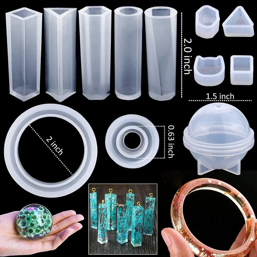 

83 Pcs Silicone Casting Molds With Storage Bag Non-Stick Diy Epoxy For Handmade Glue Jewelry Mold Casting Molds Tools