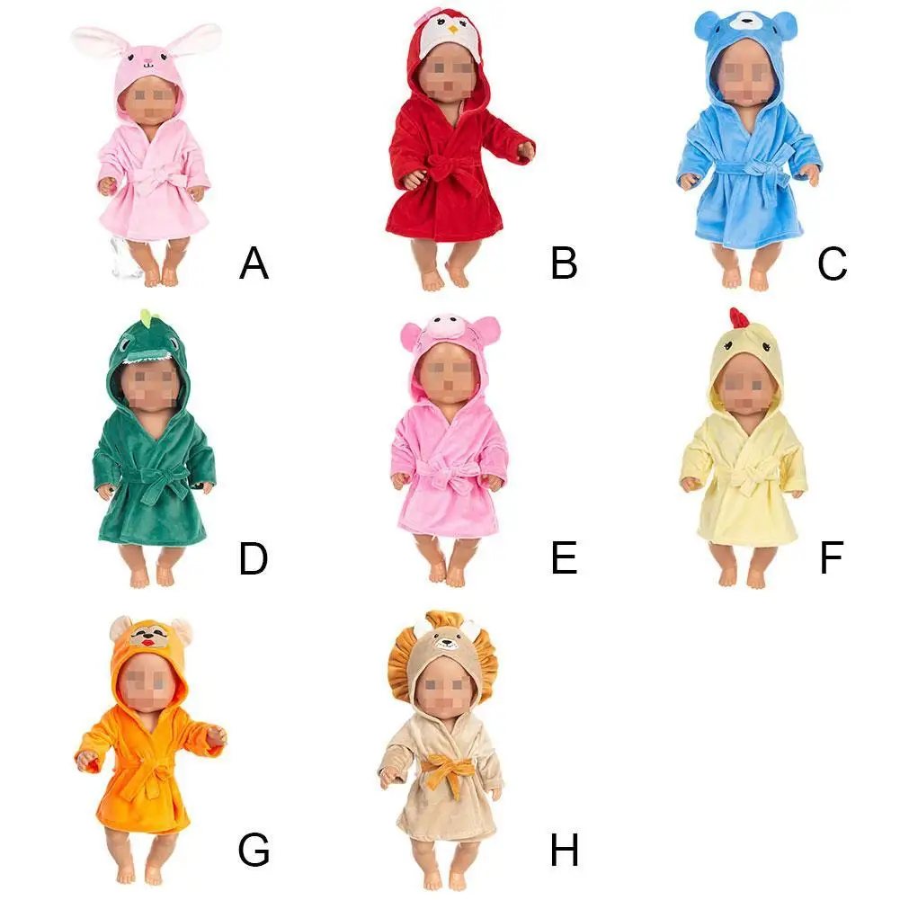

2021 New Baby New Born Fit 18 Inch Doll Clothes Accessory Elephant One-piece Nightgown Clothes For Baby Birthday Festival Gift