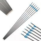 Стрелы из чистого углерода позвоночника 500 600 700 800 900 1000 ID 4,2 мм пластиковые лопасти 30 дюймов изогнутый лук для охоты и стрельбы из лука