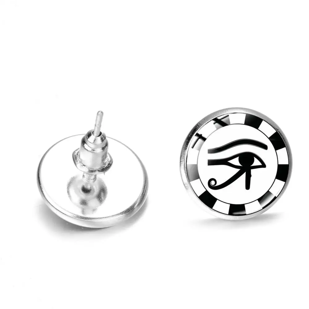 Серьги-гвоздики в винтажном стиле ювелирные украшения виде глаза хора Анкх