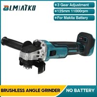blmiatko 800w 100mm125mm 3 speed brushless cordless angle grinder for makita 18v battery power tool cutting machine polisher