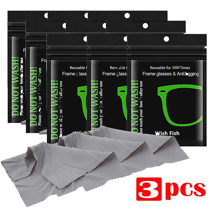 

3Pcs/pack Nano Anti-fog Glasses Cloth Reusable Glasses Wipes Lens Cloth Defogger Eyeglasses Wipe Pre-moistened Wiping