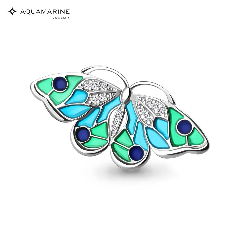 Brooch AQUAMARINE without inserts Silver 925 | Украшения и аксессуары