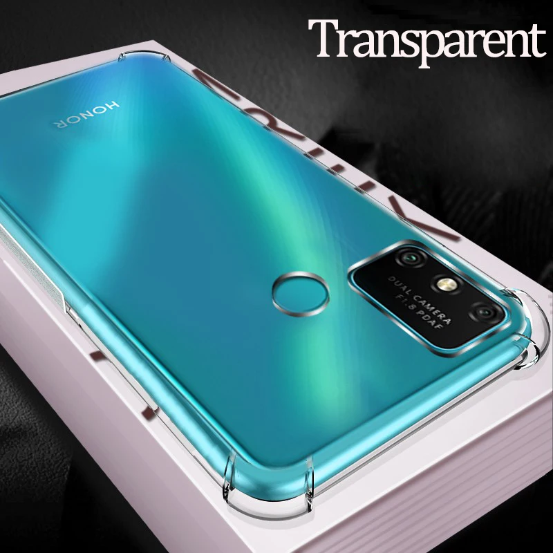 

2-IN-1 Clear Glass + Case for Honor 9A 9S 9C Silicone Soft Cover Anti-Shock Bumper Huawei Honor9C 9 C Honor 9 A Phone Case