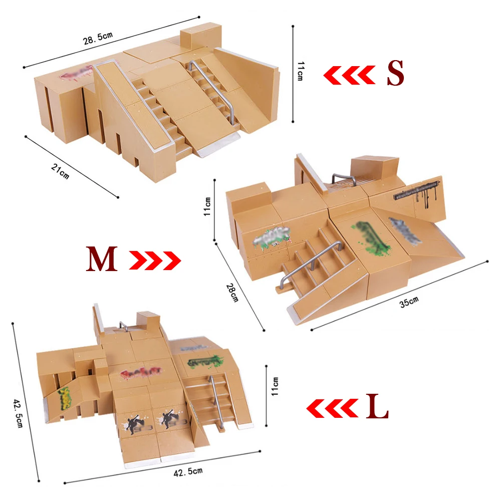 

Mini Alloy Finger Skating Board Skate Park Kit Venue Combination Toys Children Skateboard Ramp Track Educational Toy Set