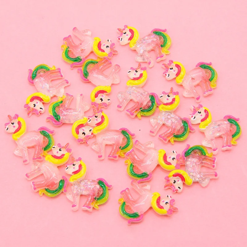 Прозрачный кабошон в виде единорога с плоской спинкой 10 шт. | Дом и сад