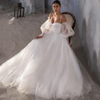 eightree sexy wedding dresses spaghetti straps bride dress beadings a line floor length tulle wedding princess gowns plus size