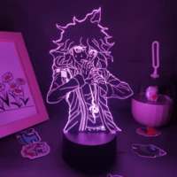 anime danganronpa led figure v3 nagito komaeda night lights fun gifts for friends rgb game lava lamp bedroom bedside table decor