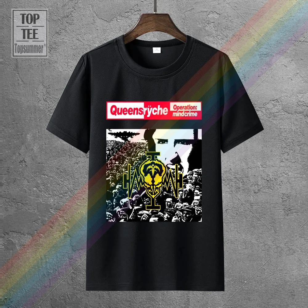 Camiseta de hombre Queensryche Operation Mindcrime Progress Metal Savatage, camiseta negra nueva, camiseta para mujer