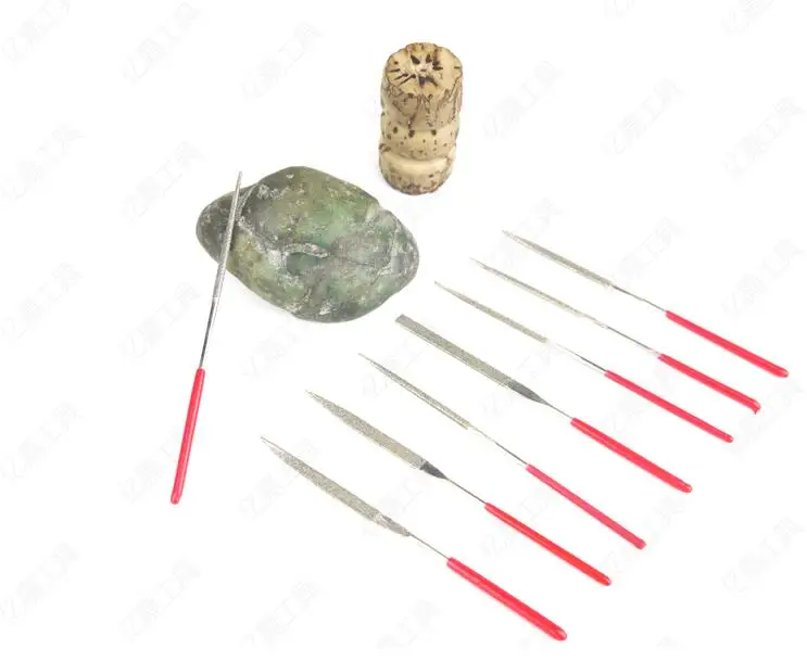 

2x100mm super mini Diamond instrument Glass jade clock file Alloy miscellaneous brocade file 10pcs one set NO.C0336