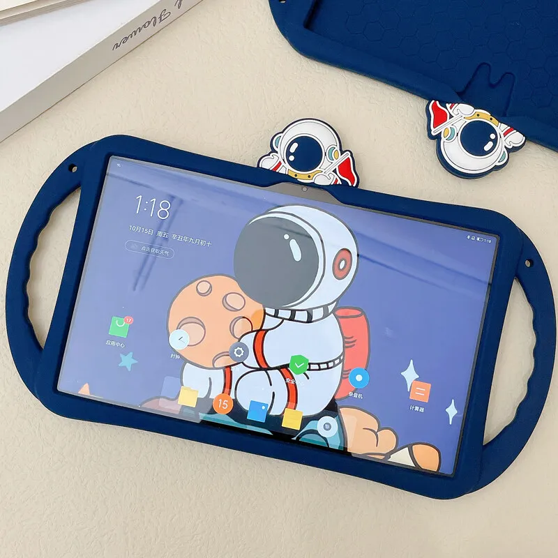 

Cute Cartoon Astronaut Case Soft Silicone Kids Case for Huawei Matepad 11 T10S with Hand Holder for Huawei Matepad Pro 10.8 10.4