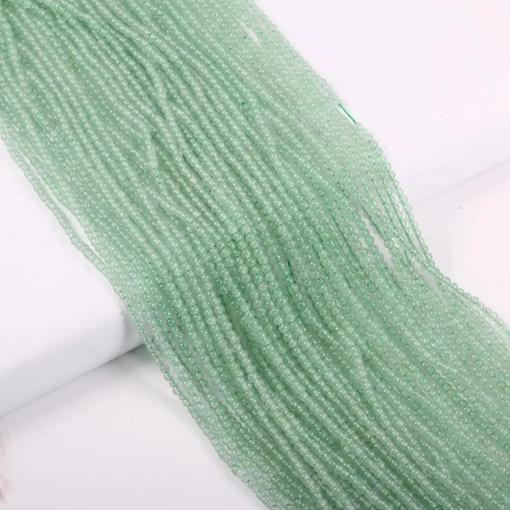 2020 Новые оптовые бусины из натурального камня Зеленые Бусины авантюрина для