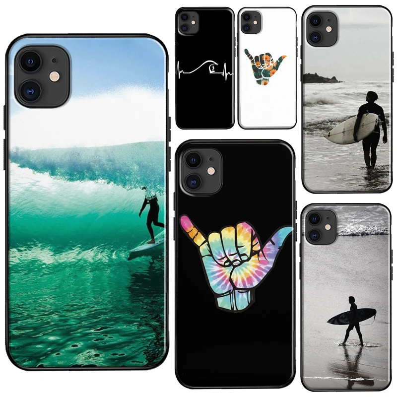 Surfer Surf Hang Loose Shaka Case For iPhone XR X XS Max SE 2020 6S 7 8 Plus 11 Pro 13 12 mini TPU Cover |