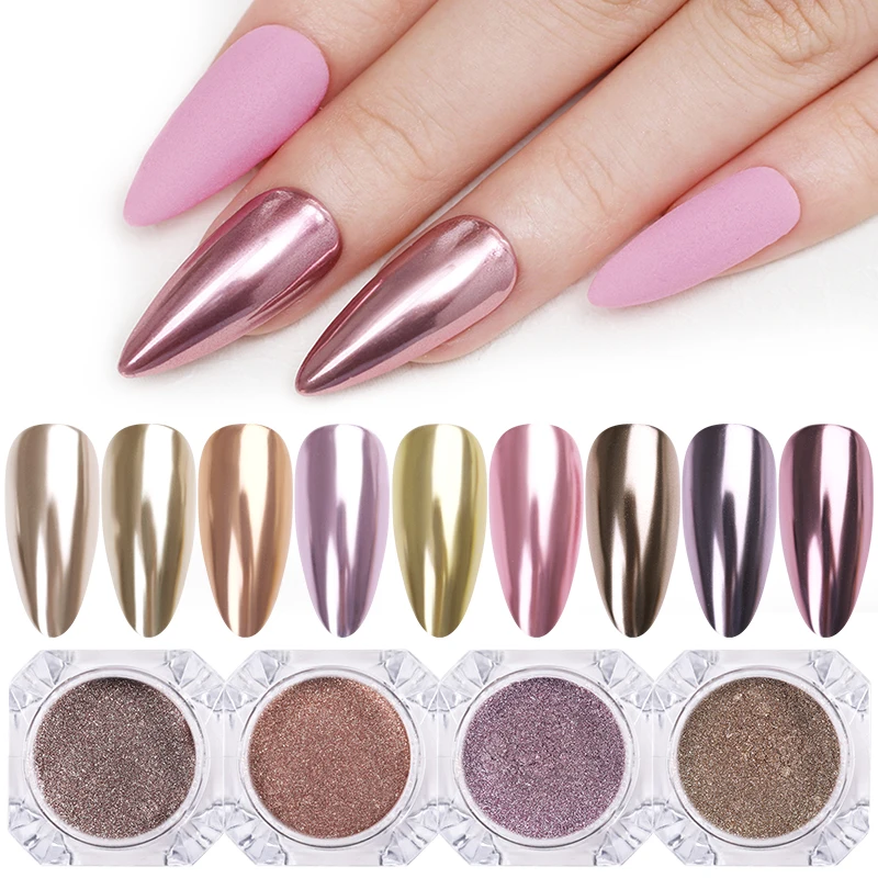0 3 г зеркальный металлический эффект блестящий порошок для ногтей шампань