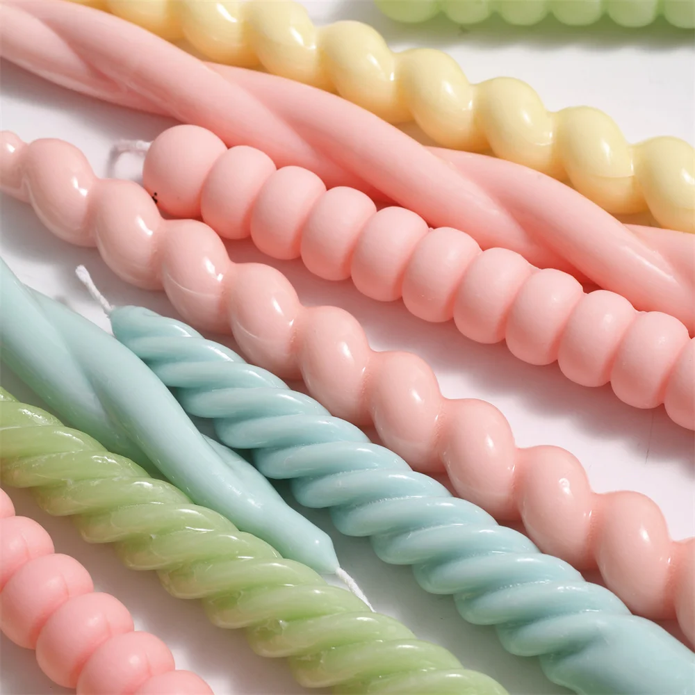 Nicole Twisted-Molde de velas largas en espiral, cilindro de silicona hecho a mano, cera de aromaterapia, molde para decoraci&oacute;n navide&ntilde;a-5