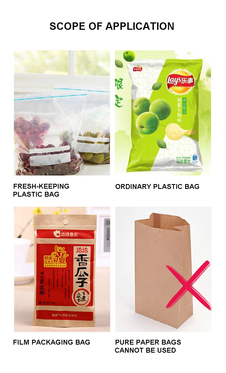 

VANFOND Portable Mini Heat Sealer Household Plastic Bag Sealing Machine Food Snacks Packaging Kitchen Storage Bag Clips