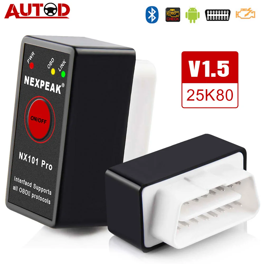 V1.5 ELM327 OBD2 сканер Bluetooth pic18f25k80 OBD 2 мини Автосканер ELM 327 Автомобильный диагностический инструмент автоматический сканер