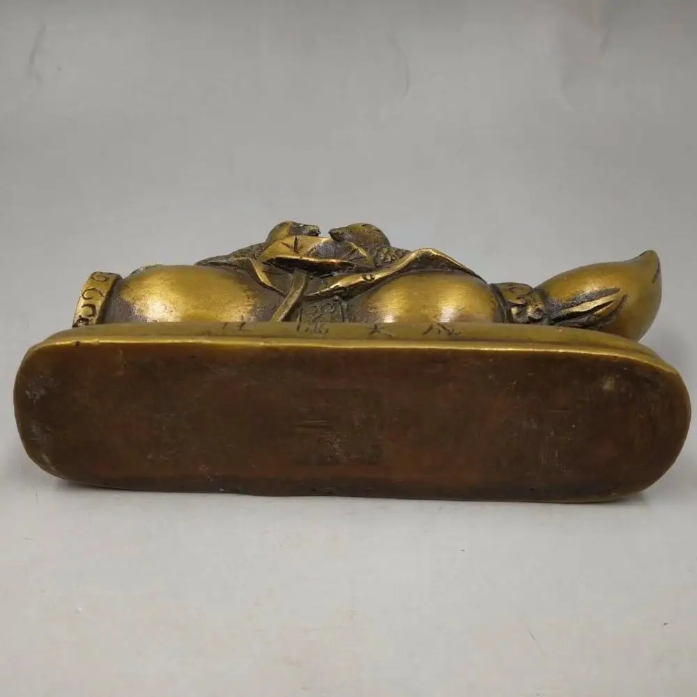 Китайская античная бронзовая скульптура корень лотоса утка-МАНДАРИНКА