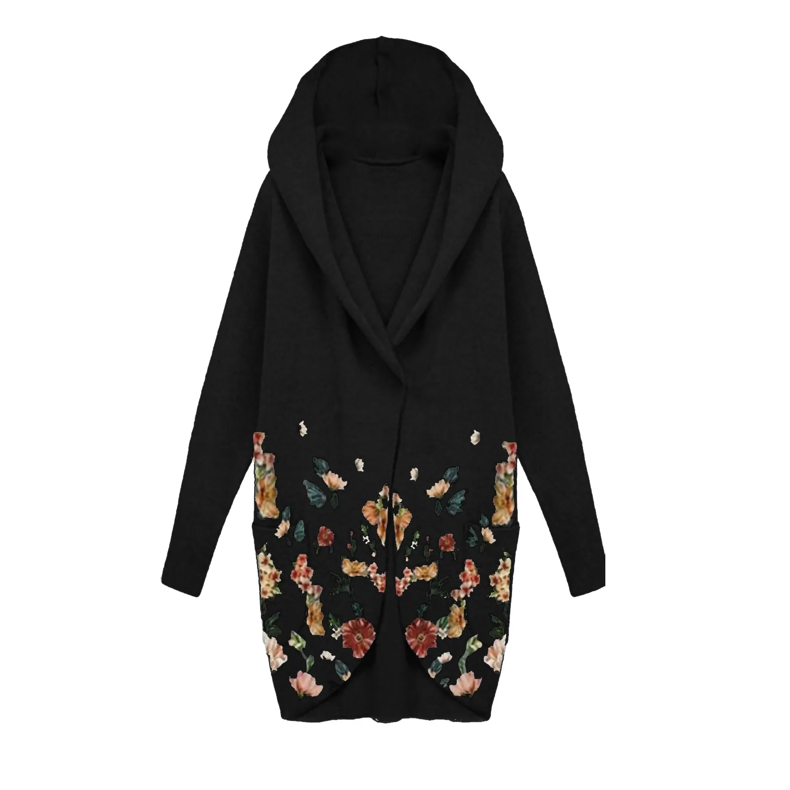 

Floral Print Cloth Cardigan Jacket Coat Long Outerwear Cardigan Jacket Women Warm Hoodie Coat Long Outerwear Manteau Femme Veste