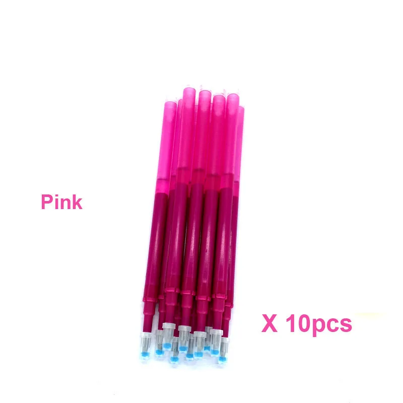 Pink Xiamei 10 шт пластиковая стираемая гелевая ручка для заправки 0,5 мм стираемые маркеры 8 цветов канцелярские принадлежности гелевые чернила для заправки - Цвет: Pink