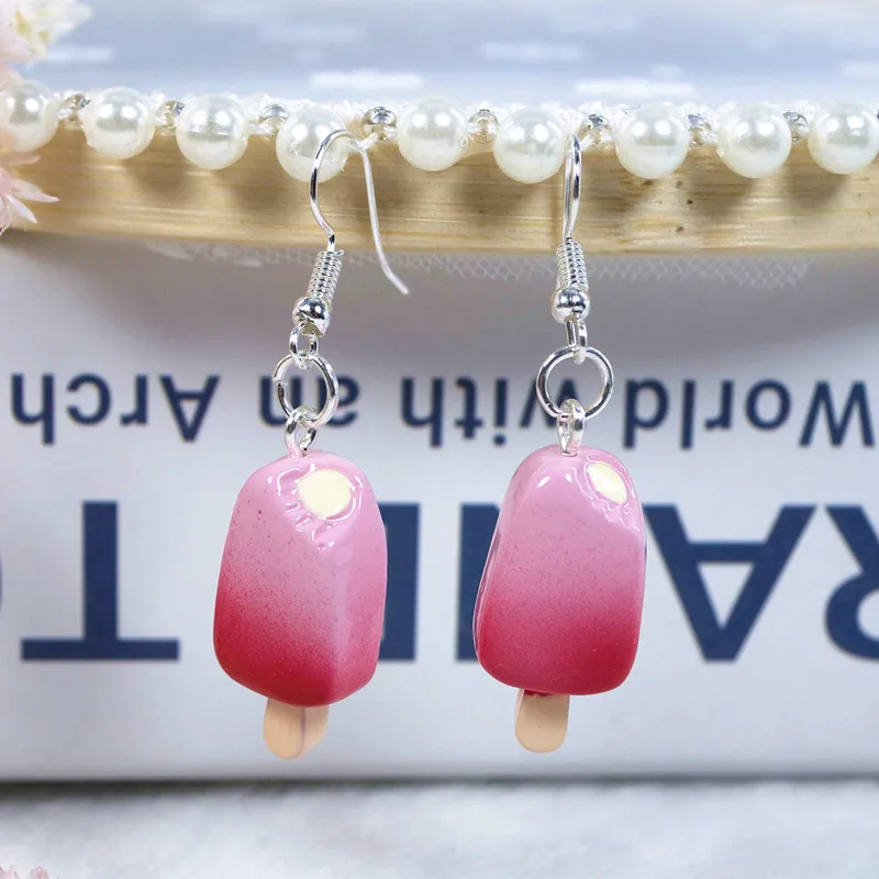 

1pair Women Earrings Ice cream Drop Earrings Flatback Resin Birthday Gift Girls Teens Jewelry