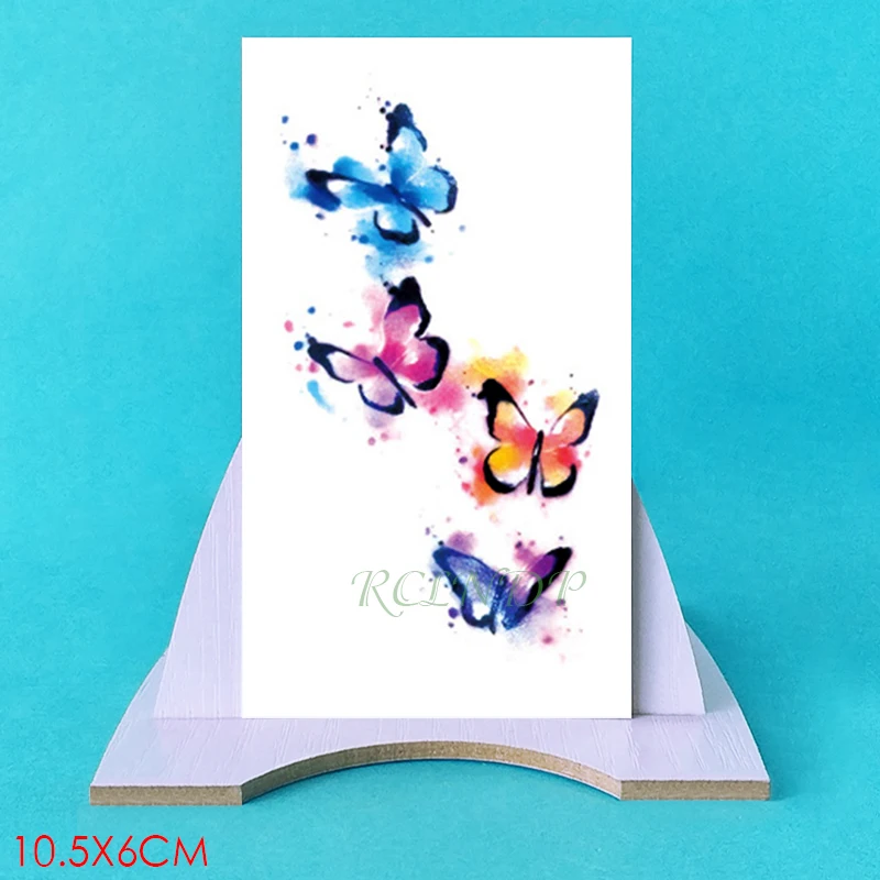 Водостойкие наклейки для татуировок бабочки маленькие поддельные тату-наклейки