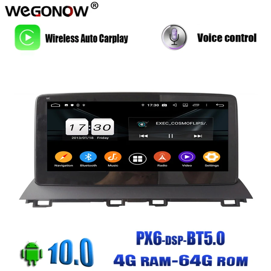Автомобильный DVD плеер PX6 DSP 10 25 дюйма IPS Android 0 8 ядер 4 Гб ОЗУ 64 ПЗУ GPS карта RDS радио Wi