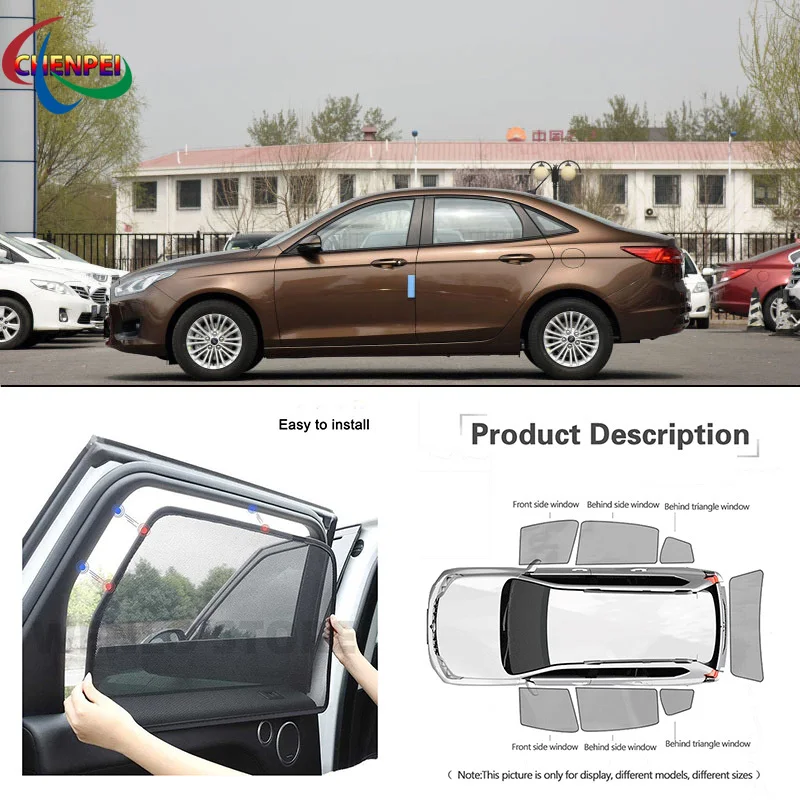 For Ford Escort 2013 Car Full Side Windows Magnetic Sun Shade UV Protection Ray Blocking Mesh Visor Car Decoration Accessories