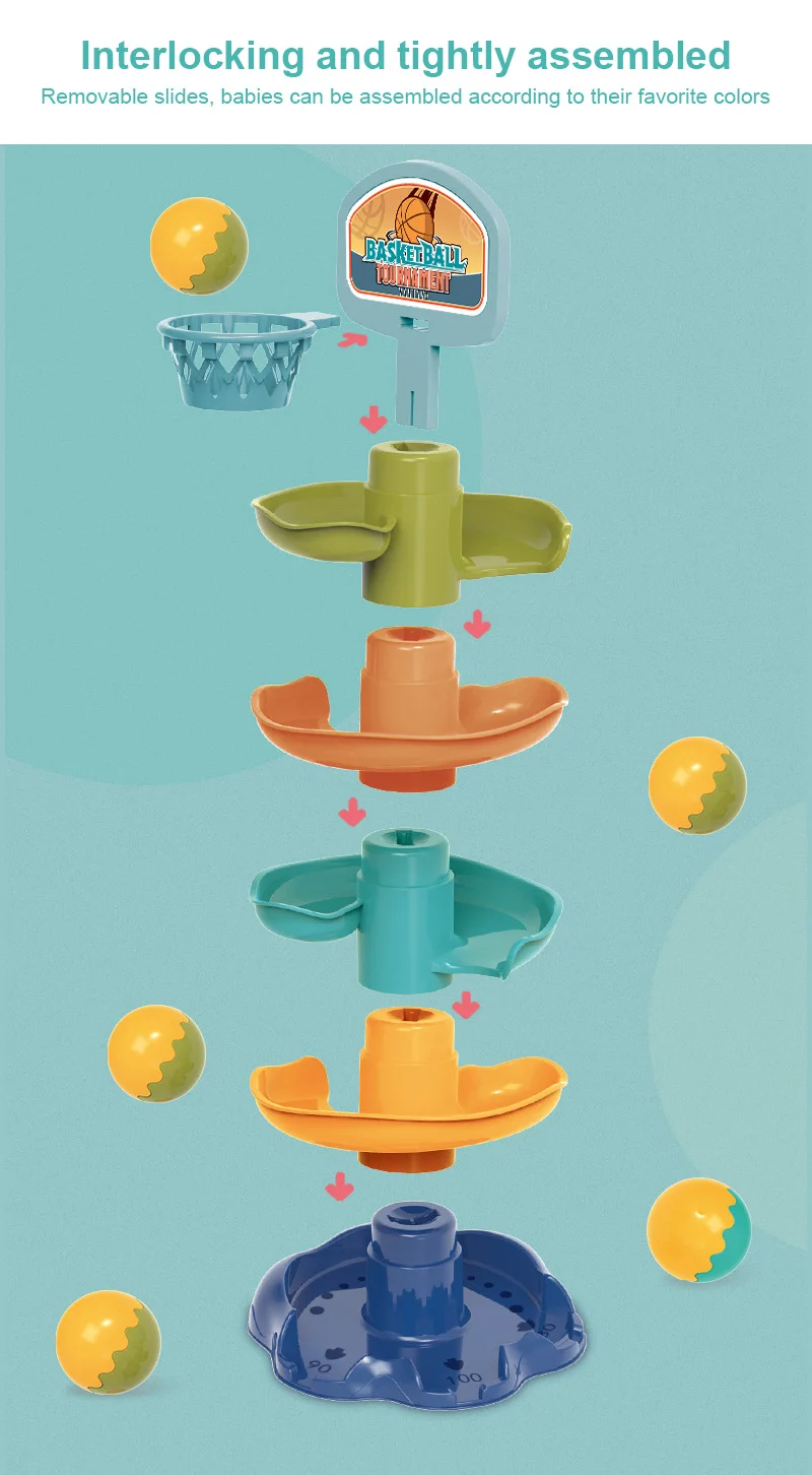 

3 Style Children's Rolling Ball Bell Toys Stacking Tower Educational Toy Ball Tower Infant Early Education Funny Toy For Kids