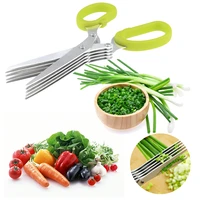 19cm minced 5 layers multifunctional kitchen scissor shredded chopped scallion cutter herb laver spices cook tool cut