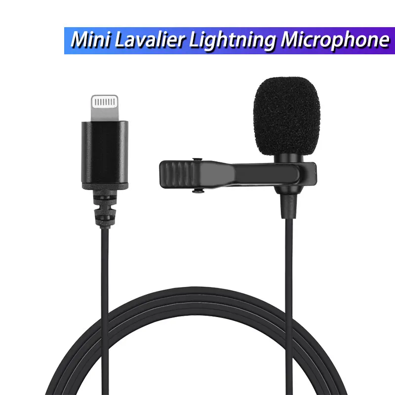 

1,5 м Мини Lavalier Lightning микрофон для iPhone 11/Pro Max/ XS X/8/8 Plus/6/7 Plus SE2 iPad 4/3/2 iPad Pro iPad Air2 Air3