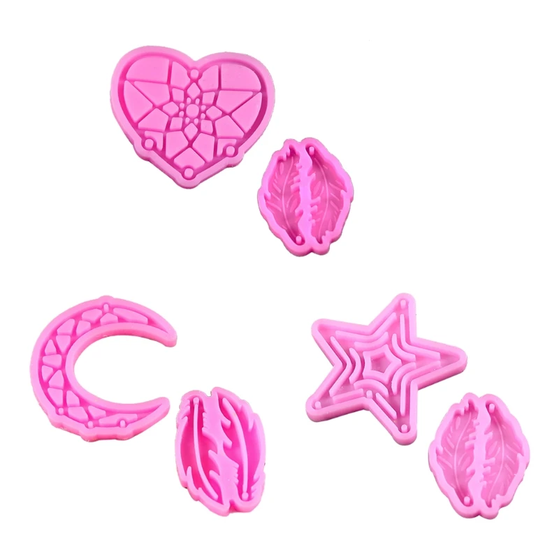 

1 Set Dream Catcher Mold Silicone Mold Feather Earrings Keychain Silicone Mould DIY Crafts Jewelry Car Pendant Decorations