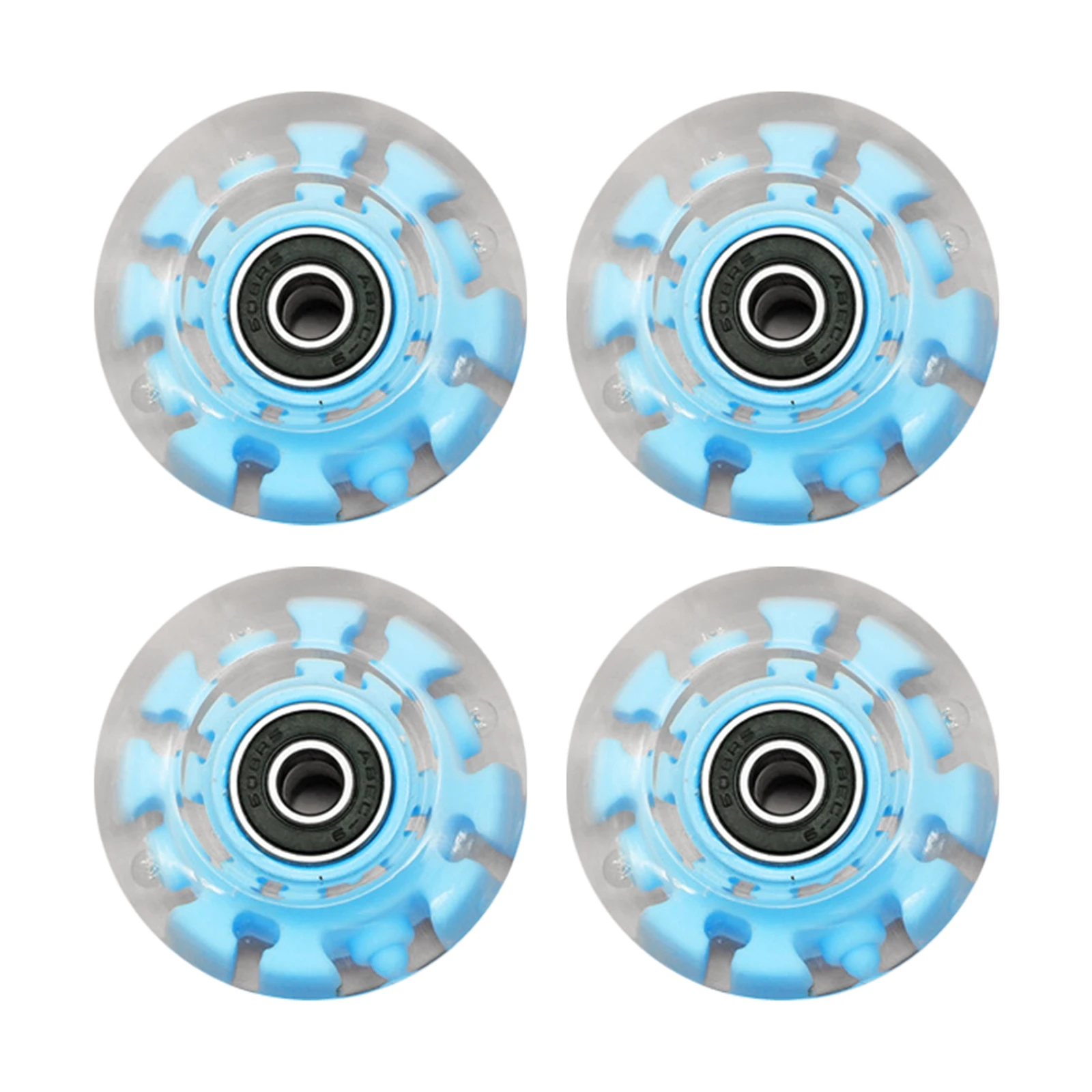 

4pcs Durable Luminous Roller Skate Wheels with Bearings Suitable for Double Row Skating and Skateboard Flashing Roller ZJ55