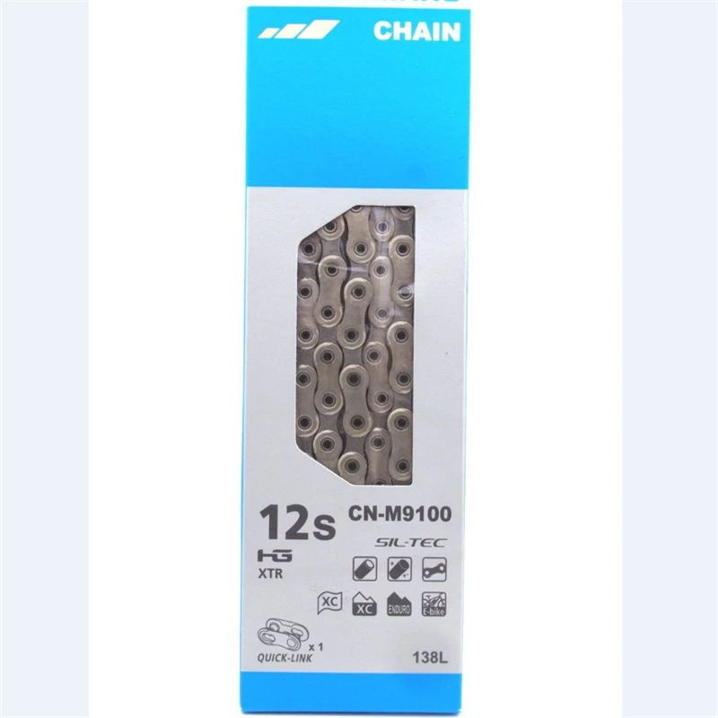 Original XTR CN-M9100 Bike SIL-TEC 1x12 2x12 Speed Chain w/Quick Link 1 Pair 116/126/138 Links Bicycle Parts | Спорт и развлечения