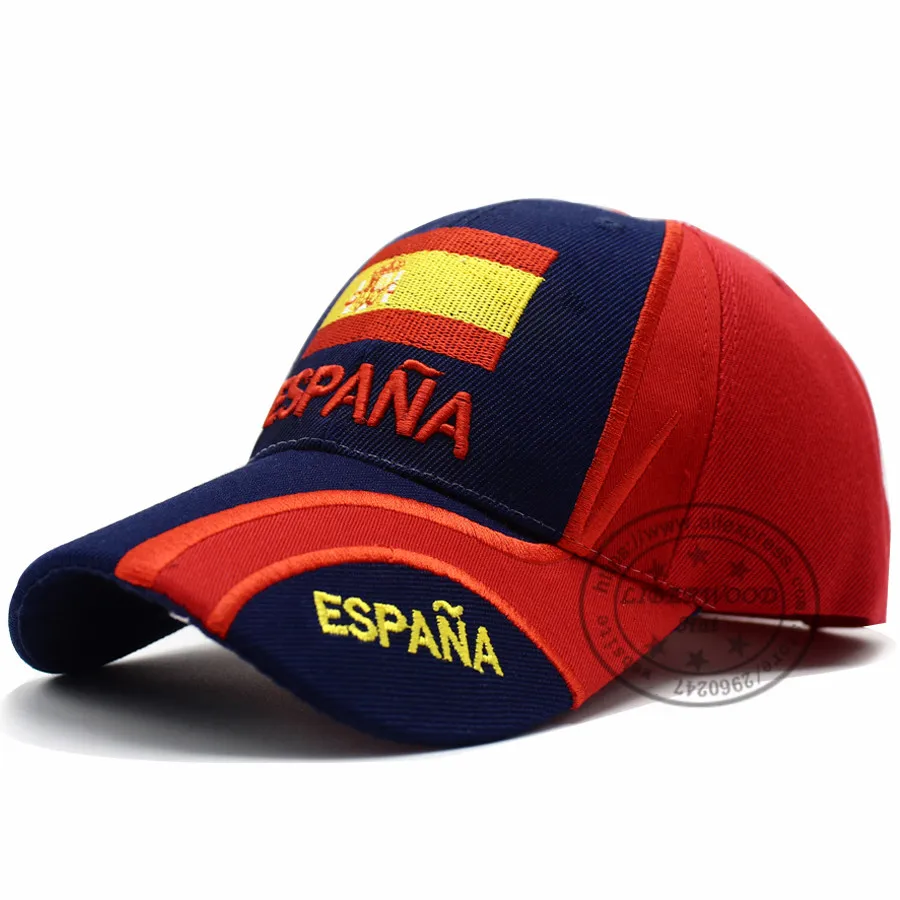 LIBERWOOD Brand hat Spain Espana Country Flag Baseball Cap Hats men female casual Sport Adjustable Cap Embroidered Spanish Gift - Цвет: B DESIGN blue