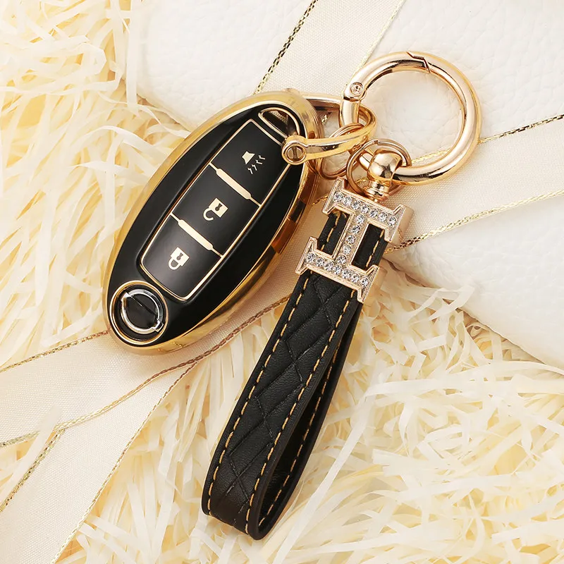 

Мягкий чехол из ТПУ для Qashqai Juke J10 J11 X-Trail T32 T31 Kicks Tiida Teana с кожаным кейчаем