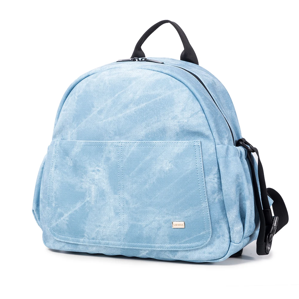 

Модная вместительная сумка для детских подгузников, стильный рюкзак для детской коляски для смены пеленок, синяя дорожная сумка для мам