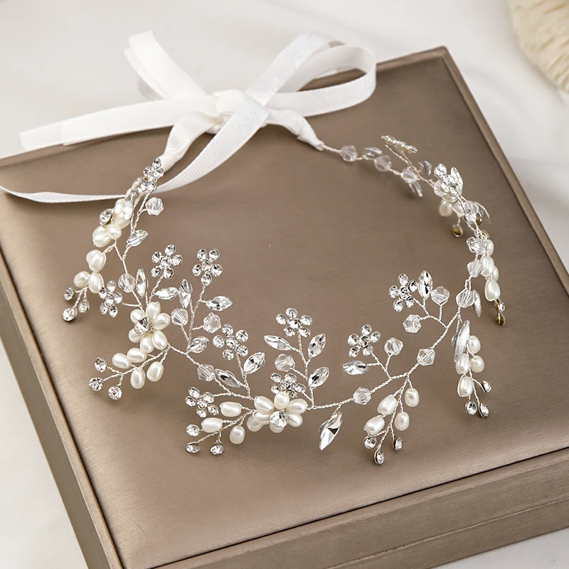 Headbands Crystal Tiara Headpiece Flower Hair Accessories Head Vines