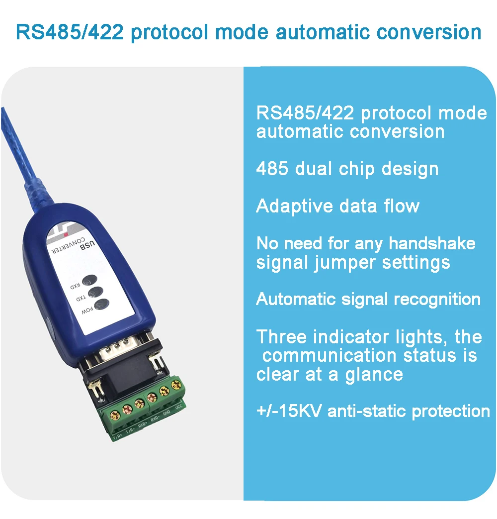 USB To 485 422 Serial Cable Industrial Grade RS485 To USB Communication Converter To 485 Module images - 6