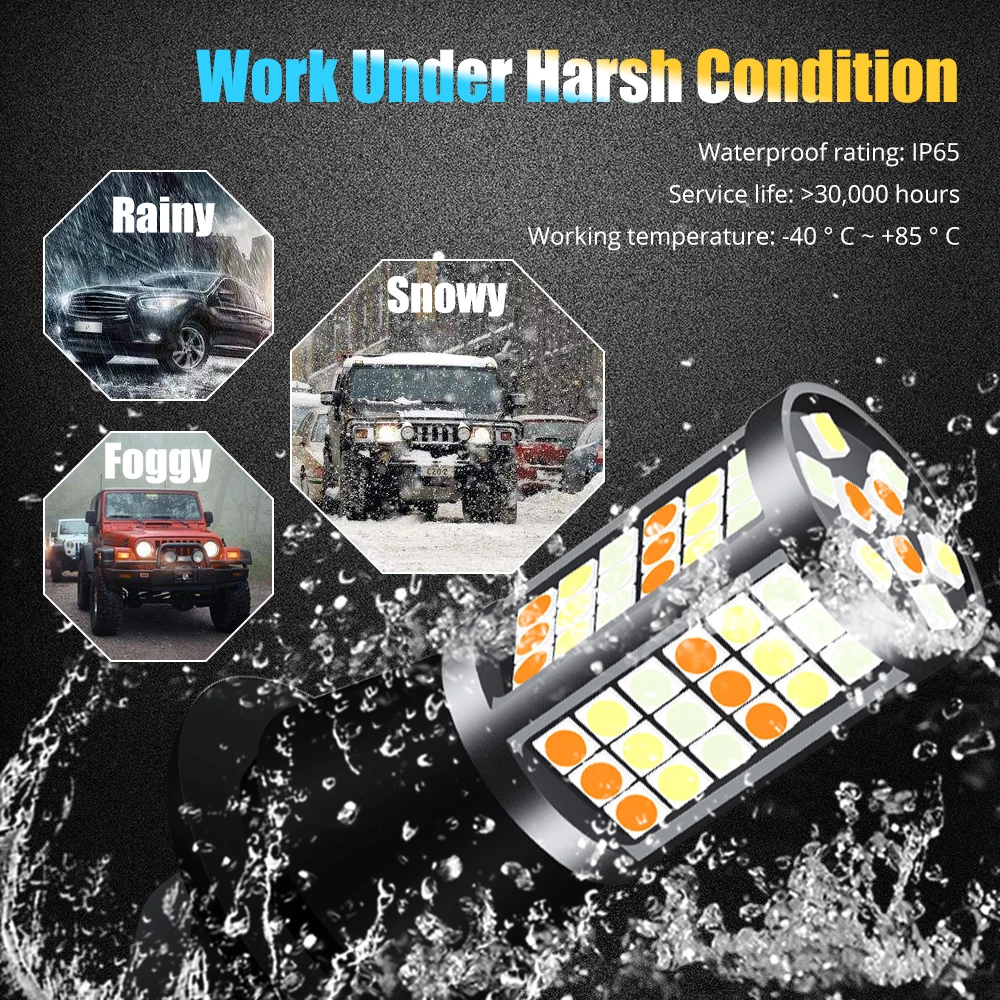 2pcs 1156 BA15S 7506 P21W LED Bulbs Canbus 81 SMD White/Amber/Ice blue Auto Car Front Daytime Running Lights Turn Signal Light - купить по