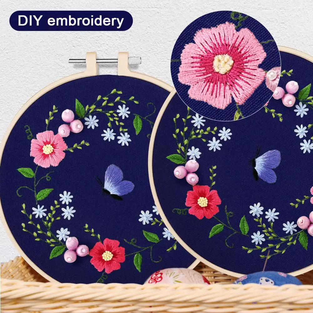 Стартовый Набор для вышивания одежда с цветочным узором ножницы Новинка|Вышивка|