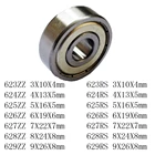 623 3x10x4 мм 624 4x13x5 мм 625 5x16x5 мм 626 6x19x6 мм 627 7x22x7 мм 628 8x24x8 мм 629 9x26x8 мм ZZ подшипник шариковый RS