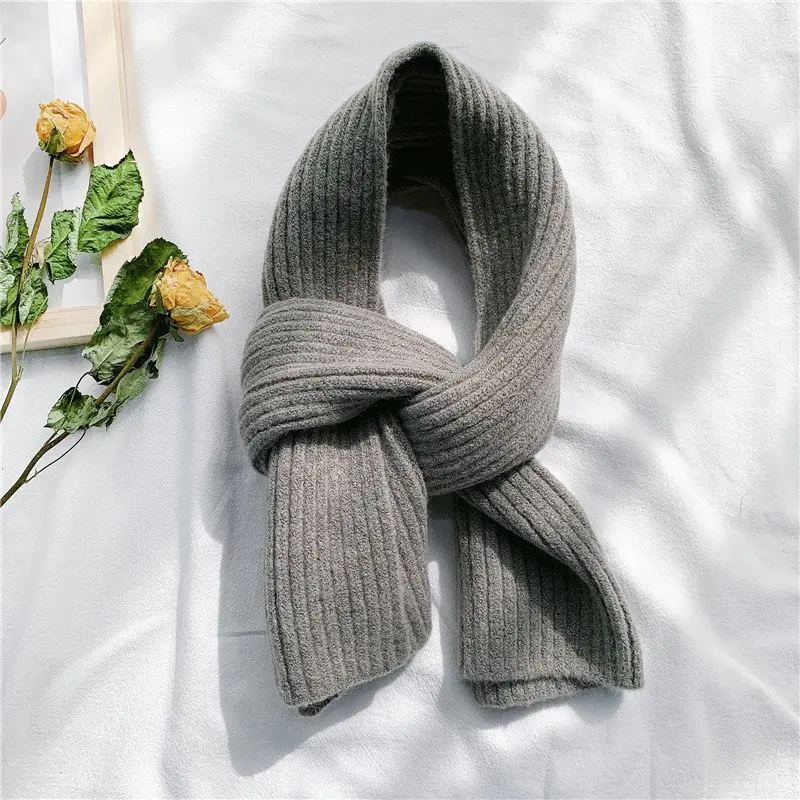 

Classics Scarf Female Winter Solid Color Short Wool Knitting Student Autumn and Winter Japanese Soft Collar All-Match